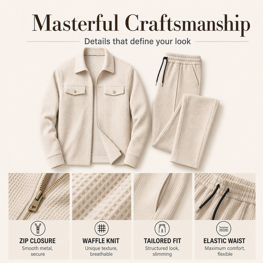⌛Limited-Time Offer-Men's Texture Jacket & Pants 2-Piece Set