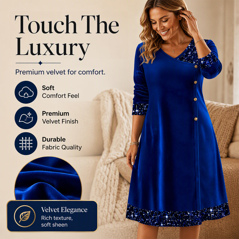 Women's Elegant Sequin V-Neck Dress