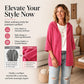 Women's 3/4 Sleeve Hooded Knit Cardigan