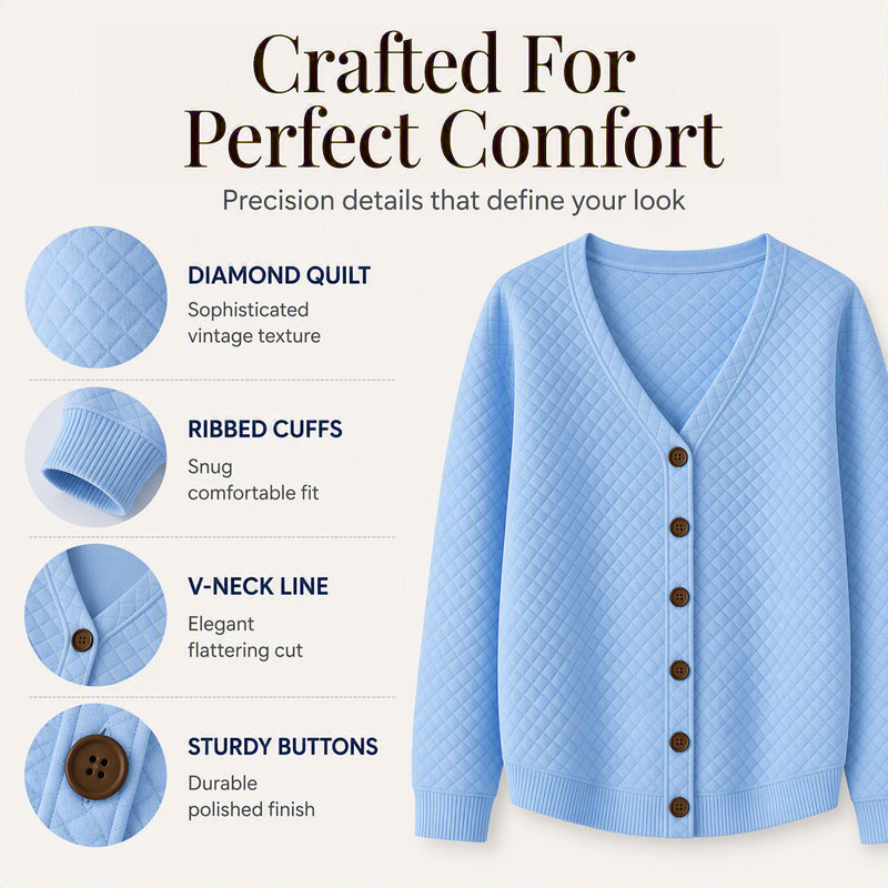 Women's Casual Quilted Button Down Jacket