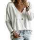 Women's Casual V-Neck Long Sleeve Blouse