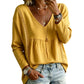 Women's Casual V-Neck Long Sleeve Blouse