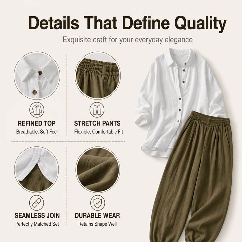 ⏰🍂Autumn Early Bird Sale--Women's Loose Shirt & Draped Pants Set