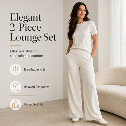 Women's Top & Wide-Leg Pants 2-Piece Set