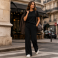 Women's Top & Wide-Leg Pants 2-Piece Set
