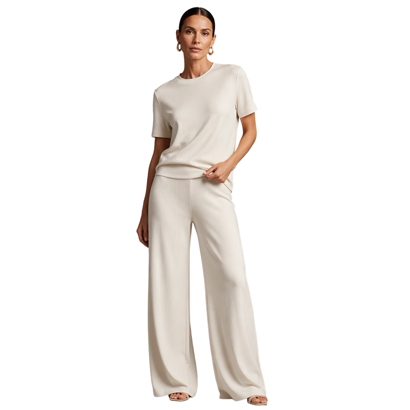 Women's Top & Wide-Leg Pants 2-Piece Set