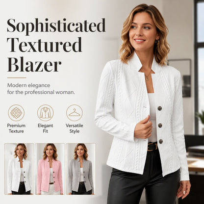 Women's Textured Button Down Blazer Jacket
