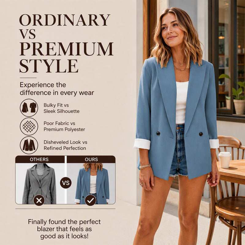 Women's Casual Blazer with Contrast Cuffs