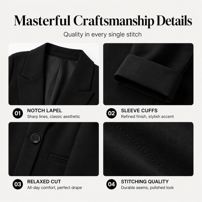 Women's Casual Blazer with Contrast Cuffs