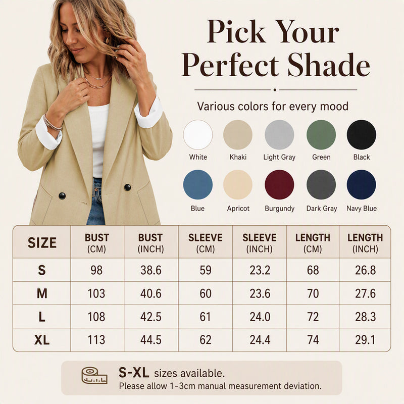 Women's Casual Blazer with Contrast Cuffs