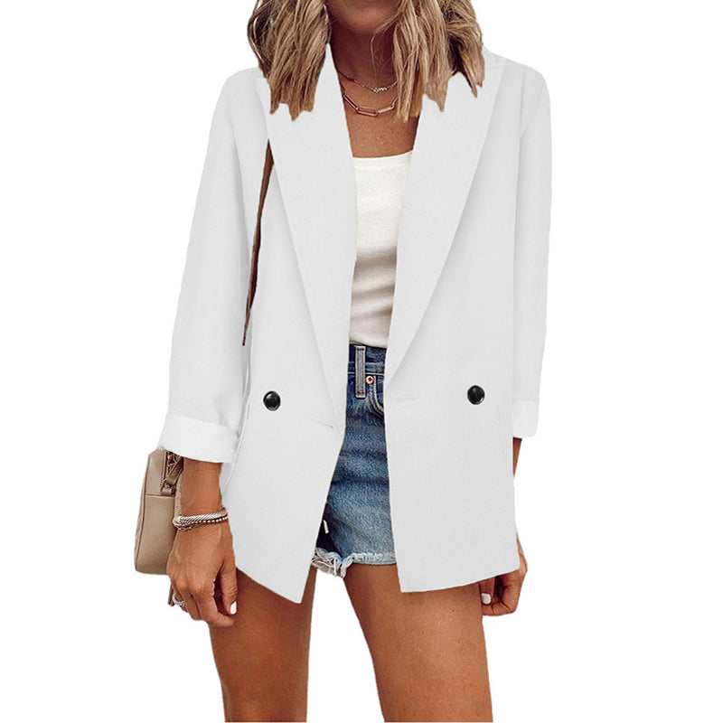 Women's Casual Blazer with Contrast Cuffs