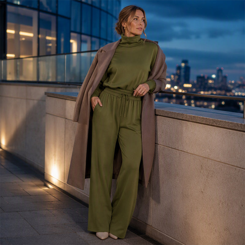 ✨ Flattering Everyday Style | Women's High-Waisted Wide-Leg Trousers with Pockets