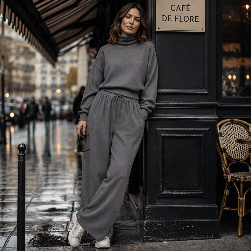 ✨ Flattering Everyday Style | Women's High-Waisted Wide-Leg Trousers with Pockets