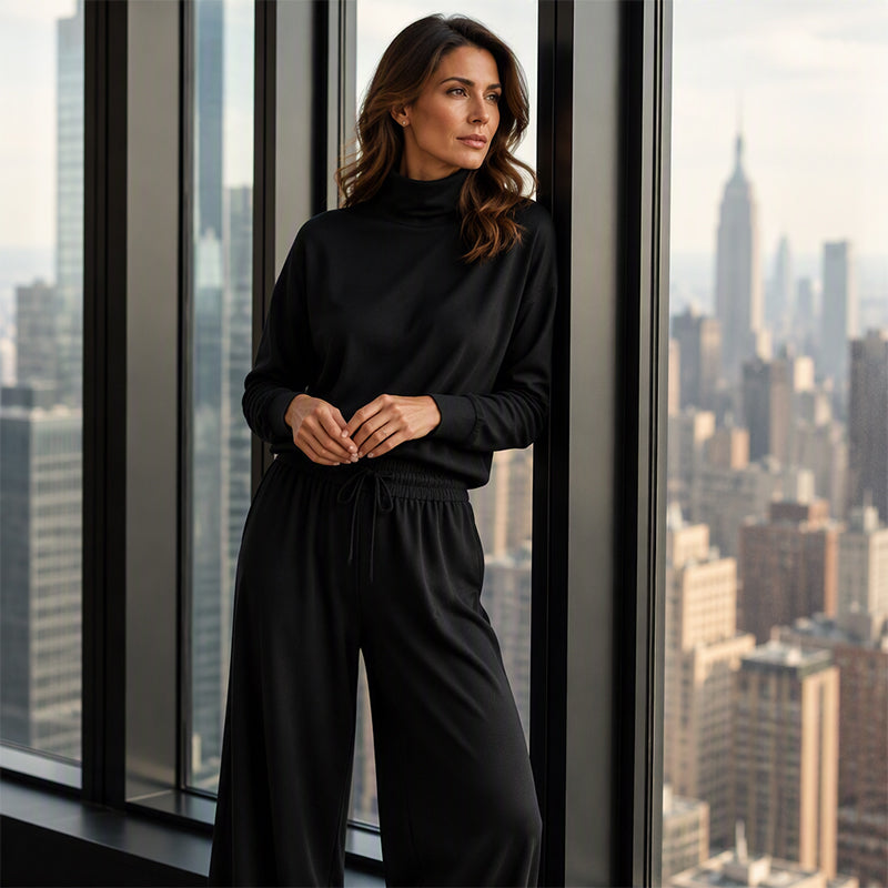 ✨ Flattering Everyday Style | Women's High-Waisted Wide-Leg Trousers with Pockets