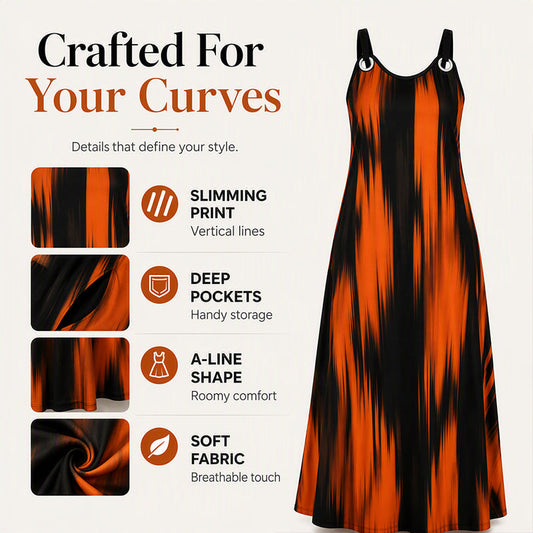 ⌛Limited-Time OfferWomen's Plus Size Sleeveless Striped Dress