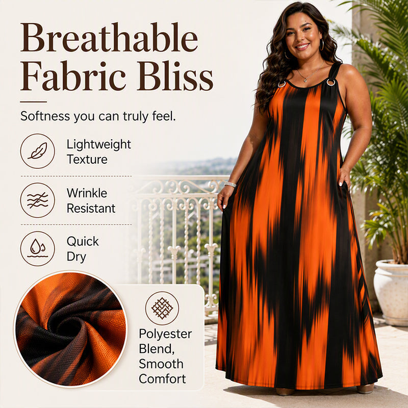 Women's Plus Size Sleeveless Striped Dress