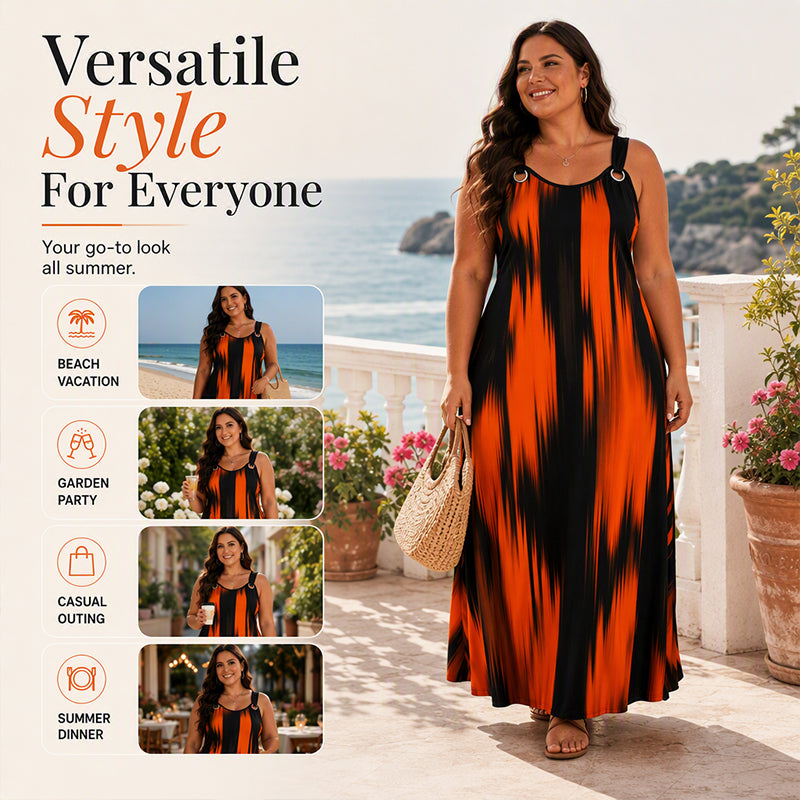 Women's Plus Size Sleeveless Striped Dress