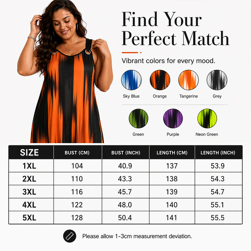 Women's Plus Size Sleeveless Striped Dress