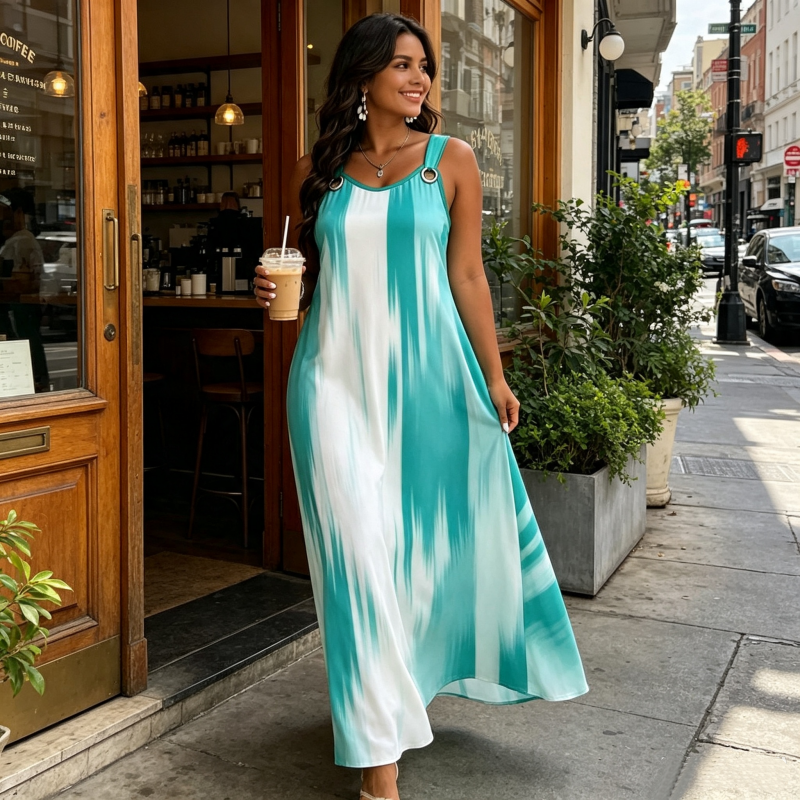 Women's Plus Size Sleeveless Striped Dress