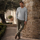 Men's Waffle Knit Long Sleeve Henley Shirt