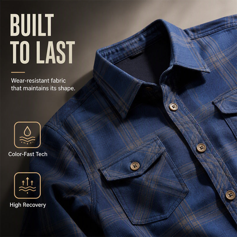 ✨Men's Casual Plaid Long Sleeve Shirt – Classic Long Sleeve Check Shirt For Everyday Smart-Casual Style 👔