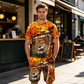 🔥 2026 Fresh Drops | Flat 50% OFF Today! 💸Men's Casual Animal Graphic T-Shirt and Shorts Set