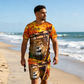 🔥 2026 Fresh Drops | Flat 50% OFF Today! 💸Men's Casual Animal Graphic T-Shirt and Shorts Set