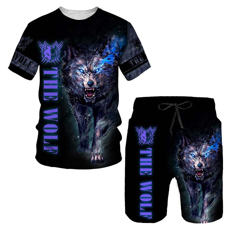 🔥 2026 Fresh Drops | Flat 50% OFF Today! 💸Men's Casual Animal Graphic T-Shirt and Shorts Set