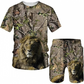 🔥 2026 Fresh Drops | Flat 50% OFF Today! 💸Men's Casual Animal Graphic T-Shirt and Shorts Set