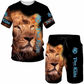 🔥 2026 Fresh Drops | Flat 50% OFF Today! 💸Men's Casual Animal Graphic T-Shirt and Shorts Set