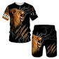🔥 2026 Fresh Drops | Flat 50% OFF Today! 💸Men's Casual Animal Graphic T-Shirt and Shorts Set