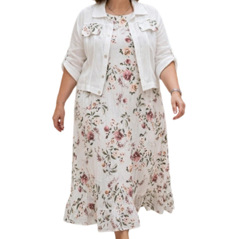 🌸Hot Sale 50% OFF💖Women's Floral Maxi Dress with Cropped Jacket Set