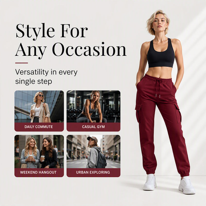 ✨ Women's Casual Drawstring Waist Cargo Pants – Relaxed Utility Style With Comfortable Everyday Fit 👖