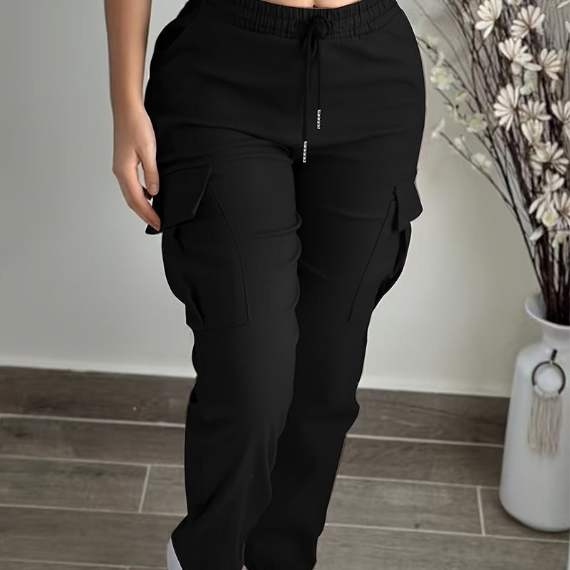 ✨ Women's Casual Drawstring Waist Cargo Pants – Relaxed Utility Style With Comfortable Everyday Fit 👖