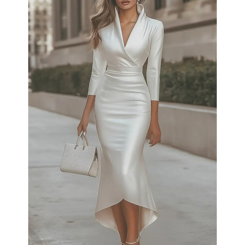 Women's Elegant Satin Midi Dress