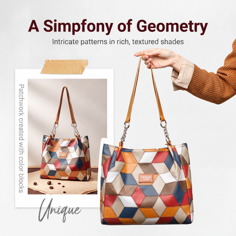 ✨ 2026 Women's Geometric Tote Bag – Large Capacity Stylish Handbag For Everyday Elegance👜