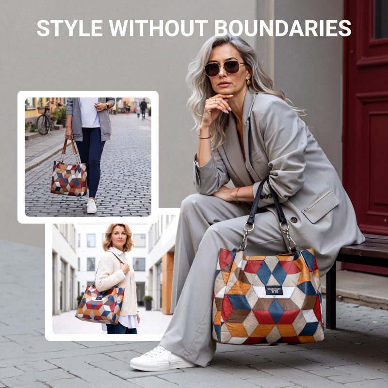 ✨ 2026 Women's Geometric Tote Bag – Large Capacity Stylish Handbag For Everyday Elegance👜