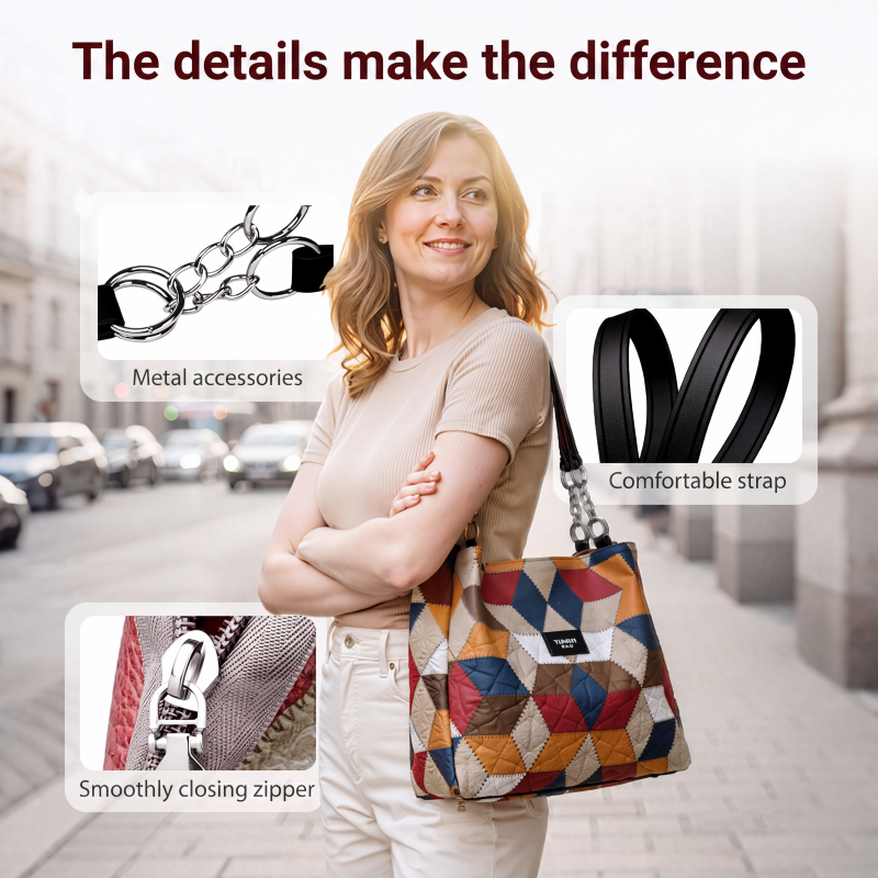 ✨ 2026 Women's Geometric Tote Bag – Large Capacity Stylish Handbag For Everyday Elegance👜