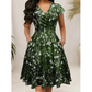 Women's Elegant Printed Dress with Pockets