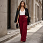 Women's Casual Flowy Pleated Wide-Leg Pants