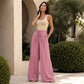 Women's Casual Flowy Pleated Wide-Leg Pants