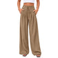 Women's Casual Flowy Pleated Wide-Leg Pants