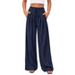 Women's Casual Flowy Pleated Wide-Leg Pants