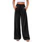 Women's Casual Flowy Pleated Wide-Leg Pants