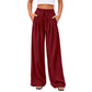 Women's Casual Flowy Pleated Wide-Leg Pants