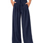 Women's Casual Flowy Pleated Wide-Leg Pants