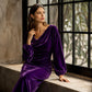 Women's Elegant Velvet Cowl Neck Dress