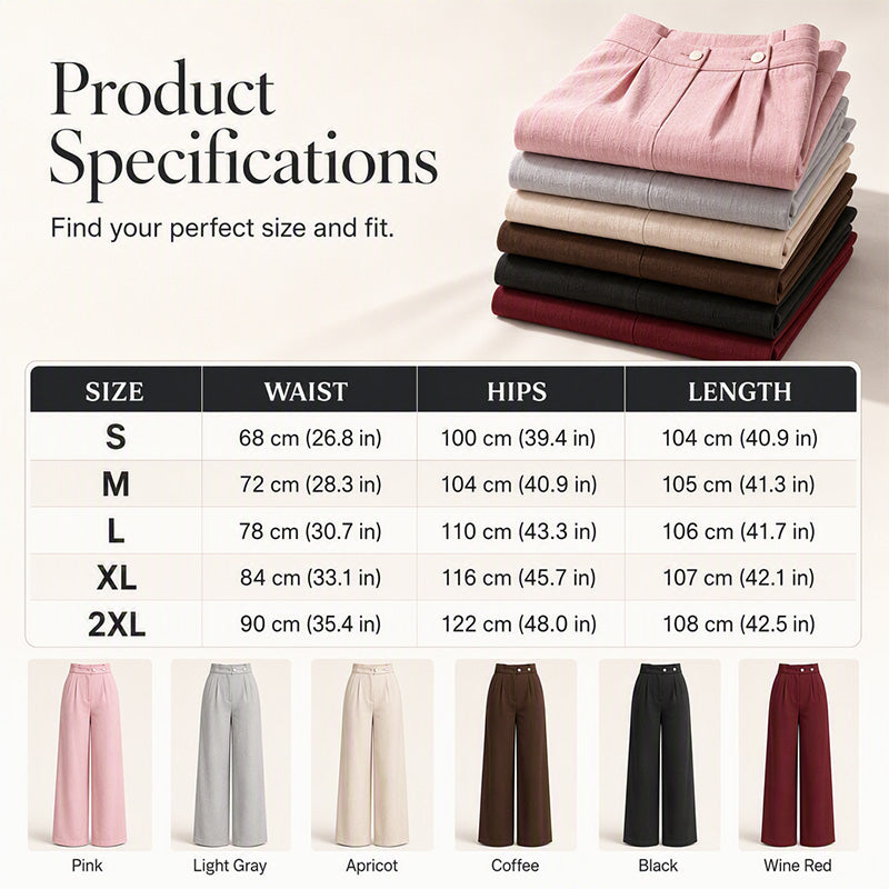Women's Elegant  High Waist Wide Leg Pants