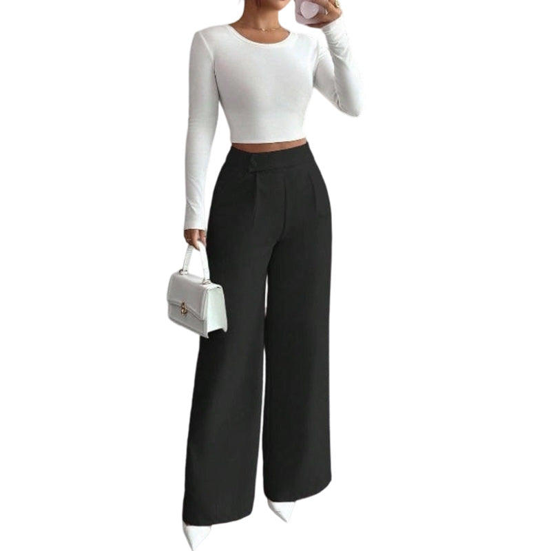 Women's Elegant  High Waist Wide Leg Pants