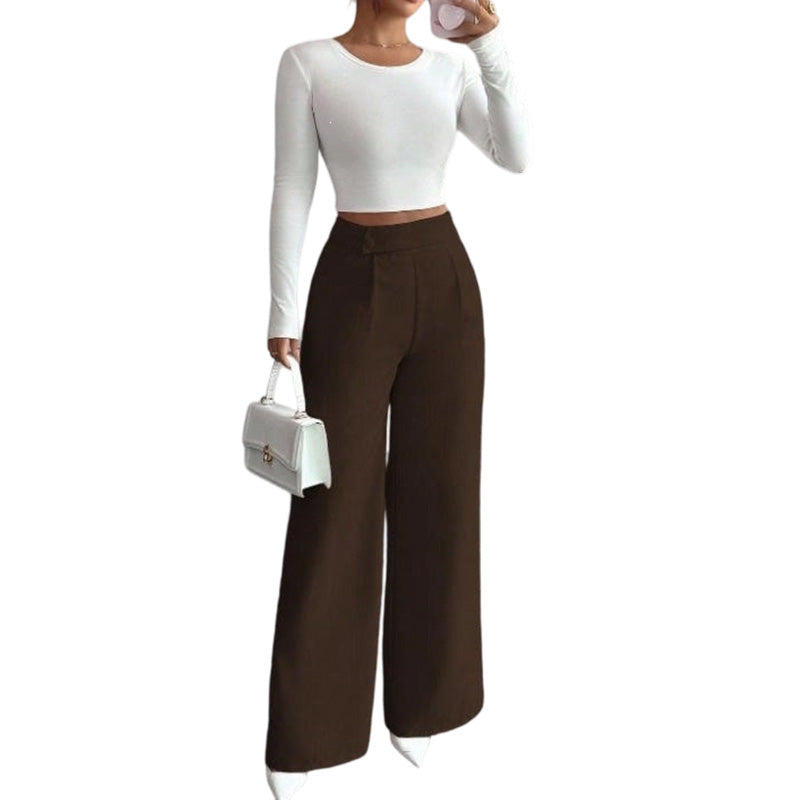 Women's Elegant  High Waist Wide Leg Pants